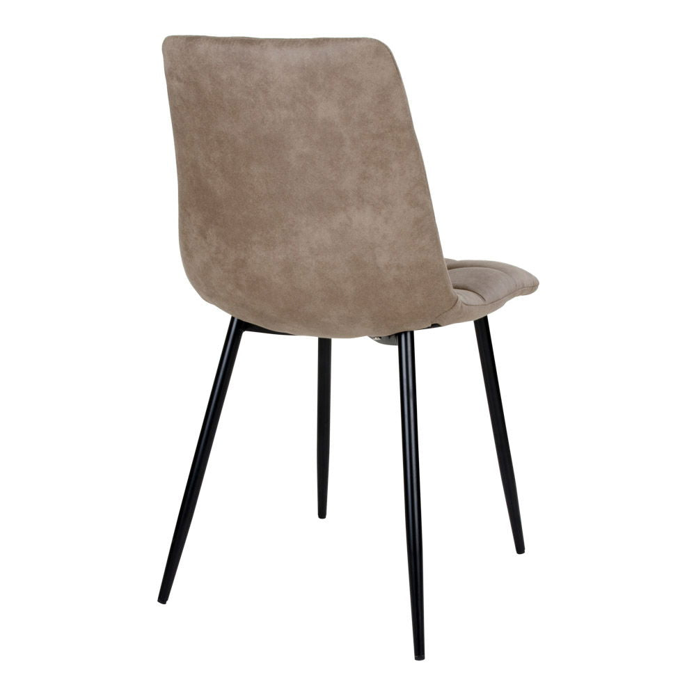 Middelfart Dining Chair - Chair in light brown microfiber with black legs (set of 2)